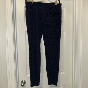 HUE Black Leopard Print Pants